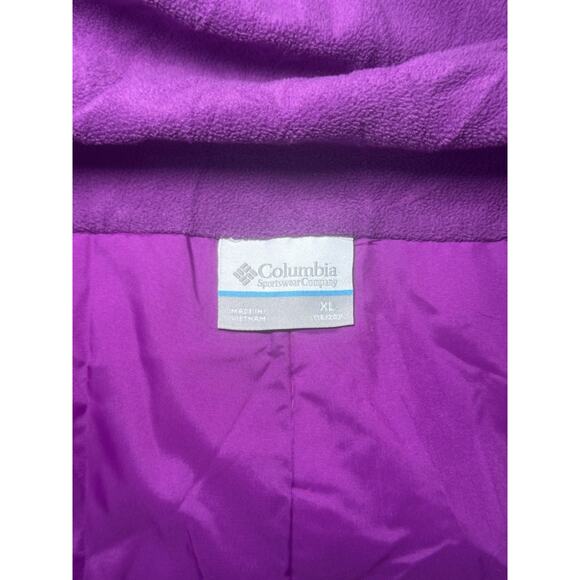 Columbia Girl’s Out Grown Snow Ski Winter Bib Overalls Snow Pants Purple XL - Picture 4 of 6